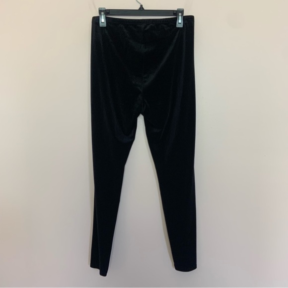 NWT New Eileen Fisher Black Ankle Length Slim Fit Stretch Velvet Knit Leggings - Picture 5 of 7